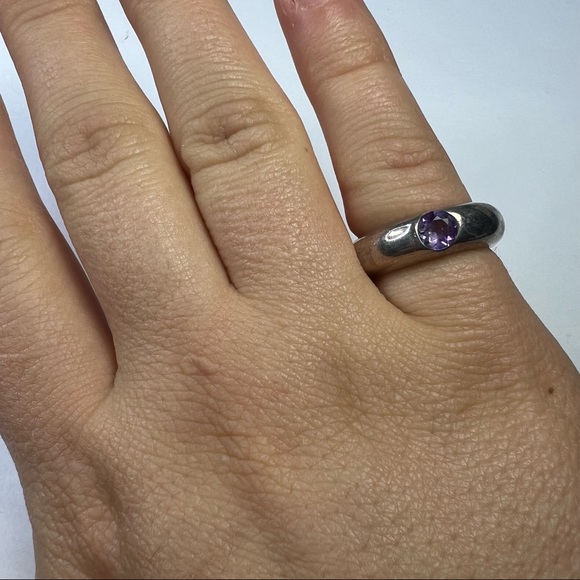 Sterling Silver Purple Stone Ring Size 4.75 - Picture 5 of 8